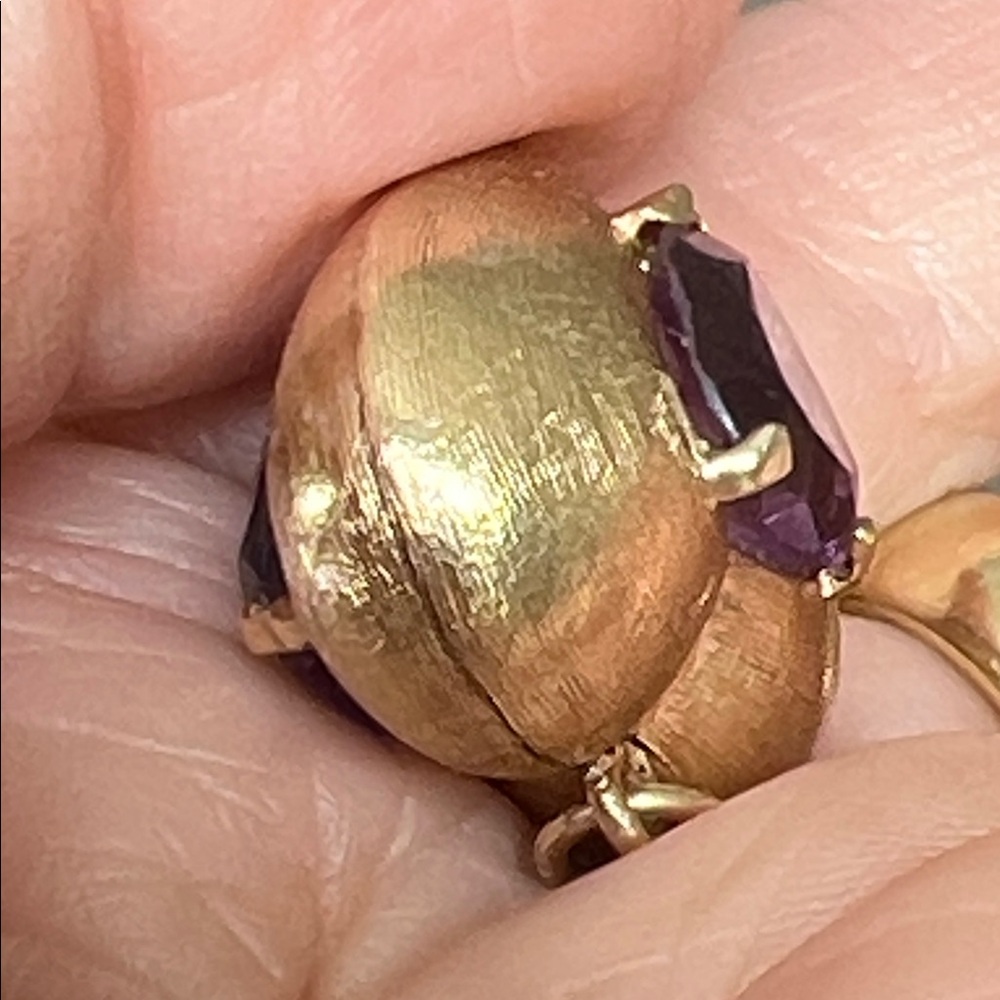 14k gold charm with amethyst Gemstone - Picture 8 of 10